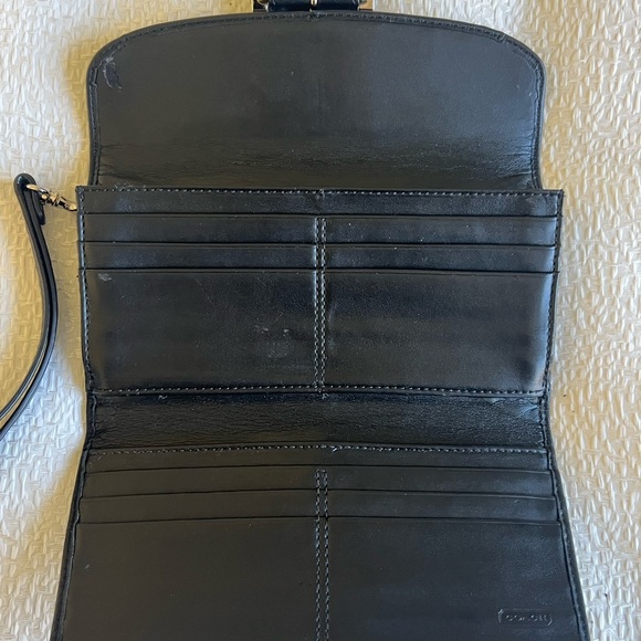 Coach Black Leather Wristlet Clutch - Picture 3 of 5